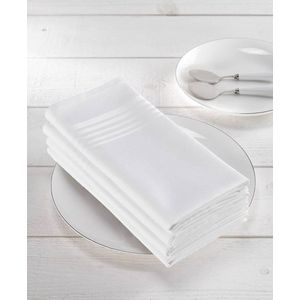 De Witte Lietaer Servetten Deauville 51x51 Cm Katoen Wit 4 Stuks