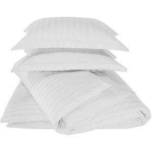 De Witte Lietaer Dekbedovertrek Katoen Satijn Zygo - Lits Jumeaux - 240 x 220 cm - Wit