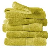 De Witte Lietaer Handdoeken, Helene Warm Olive - 50 x 100 cm - 6 stuks - Katoen