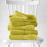 De Witte Lietaer Handdoeken, Helene Warm Olive - 50 x 100 cm - 6 stuks - Katoen