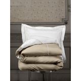 De Witte Lietaer Dekbedovertrek Katoen Perkal, Bumblebee White / Vision Taupe +
