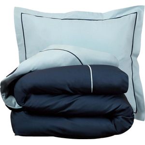 De Witte Lietaer Dekbedovertrek Katoen Perkal Bumblebee - Eenpersoons - 140 x 200 cm - Blauw