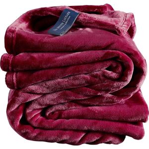 De Witte Lietaer Fleece plaid Cosy - 150 x 200 cm - Beet red
