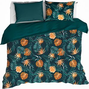De Witte Lietaer Dekbedovertrek Satijn Bird of Paradise - Lits Jumeaux - 240 x 220 cm - Groen