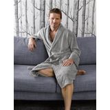 De Witte Lietaer Badjas Gentle Heren Katoen Grijs Maat S