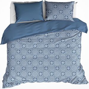 De Witte Lietaer Dekbedovertrek Katoen Satijn Henna - Lits Jumeaux - 240 x 220 cm - Blauw