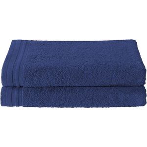 De Witte Lietaer Badhanddoek 70 X 140 Cm Katoen Blauw 2 Stuks