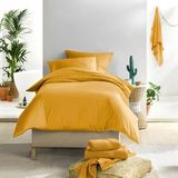 De Witte Lietaer Dekbedovertrek Katoen Satijn Olivia - Eenpersoons- 140 x 200/220 cm - Geel