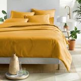 De Witte Lietaer Dekbedovertrek Katoen Satijn Olivia - Eenpersoons- 140 x 200/220 cm - Geel