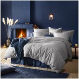 De Witte Lietaer Dekbedovertrek Katoen Flanel Alvaro - Lits Jumeaux - 240 x 220 cm  - Grijs