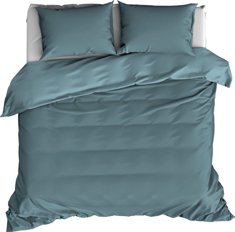 De Witte Lietaer Dekbedovertrek Katoen Satijn Olivia - Tweepersoons - 200 x 200/220 cm - Groen