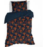 De Witte Lietaer Dekbedovertrek Caspian Eclipse Blue - Eenpersoons - 140 x 200/220 cm - Katoen Flanel