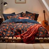 De Witte Lietaer Dekbedovertrek Caspian Eclipse Blue - Eenpersoons - 140 x 200/220 cm - Katoen Flanel