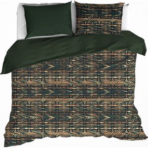 De Witte Lietaer Dekbedovertrek Rufus Khaki - Tweepersoons - 200 x 200/220 cm - Katoen Flanel
