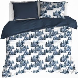 Dekbedovertrek De Witte Lietaer North Eclipse Blue Flanel-200 x 200 / 220 cm | 2-Persoons