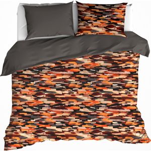 De Witte Lietaer Dekbedovertrek Rothko Orange Rust - Hotelmaat - 260 x 240 cm - Katoen Flanel