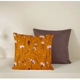 De Witte Lietaer - Fleur - Sierkussenhoes - Deep Taupe - 100% Katoensatijn - Set van 2