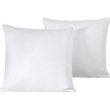 De Witte Lietaer Sierkussensloop Set Olivia White - 40 x 40 cm - Satijn Katoen