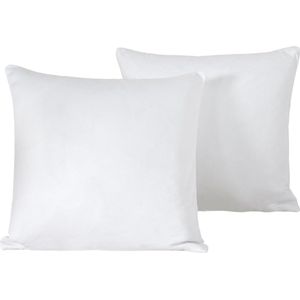 De Witte Lietaer Sierkussensloop Set Olivia White - 40 x 40 cm - Satijn Katoen