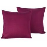 De Witte Lietaer Sierkussensloop Set Olivia Beet Red - 40 x 40 cm - Satijn Katoen