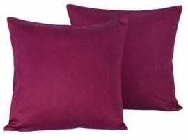 De Witte Lietaer Sierkussensloop Set Olivia Beet Red - 40 x 40 cm - Satijn Katoen