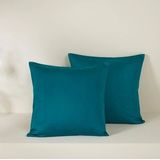 De Witte Lietaer Sierkussensloop Set Olivia Smaragd Green - 40 x 40 cm - Satijn Katoen