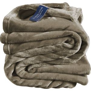 De Witte Lietaer Fleece deken Cosy Taupe - 150 x 200 cm - Taupe