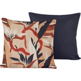 De Witte Lietaer Sierkussensloop Set Junglecat Dress Blues - 40 x 40 cm - Satijn Katoen