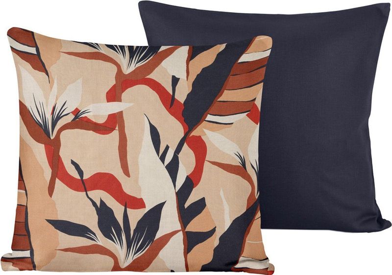 De Witte Lietaer Sierkussensloop Set Junglecat Dress Blues - 40 x 40 cm - Satijn Katoen