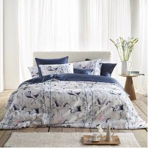 De Witte Lietaer Dekbedovertrek Mont Blanc Majolica Blue - Lits Jumeaux - 240 x 220 cm - Katoen Satijn