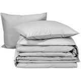 Moodit Dekbedovertrek Basil Silver - Eenpersoons - 140 x 220 cm - Katoen