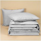 Moodit Dekbedovertrek Basil Silver - Eenpersoons - 140 x 220 cm - Katoen