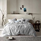 Moodit Dekbedovertrek Basil Silver - Eenpersoons - 140 x 220 cm - Katoen