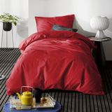 Moodit Dekbedovertrek, Basil Deep Red + Katoen