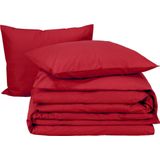 Moodit Dekbedovertrek Basil Deep Red - Lits Jumeaux - 240 x 220 cm - Katoen