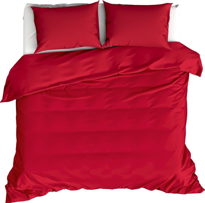 Moodit Dekbedovertrek Basil Deep Red - Lits Jumeaux - 240 x 220 cm - Katoen