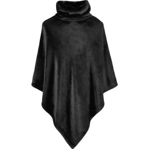 Moodit Poncho Fleece, Zwart - x cm - Polyester