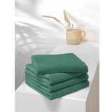 MOODIT - Troy - Handdoek - Emerald Green - 100% Katoen - Set van 4