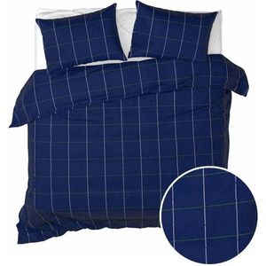 Moodit Dekbedovertrek Ian Evening Blue - Lits Jumeaux - 240 x 220 cm - Katoen Flanel