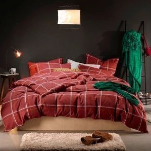 Moodit Dekbedovertrek Rosaline Burgundy - Tweepersoons - 200 x 220 cm - Katoen Flanel