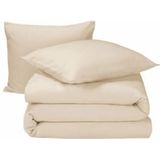 Moodit Dekbedovertrek Freya Cream - Lits Jumeaux - 240 x 220 cm - Katoen Flanel