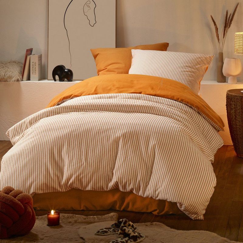 De Witte Lietaer Dekbedovertrek, Cleo Copper + 100% Katoen Flanel