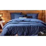 De Witte Lietaer Dekbedovertrek, Laura Blue Indigo + 100% Katoen Flanel