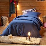De Witte Lietaer Dekbedovertrek, Laura Blue Indigo + 100% Katoen Flanel