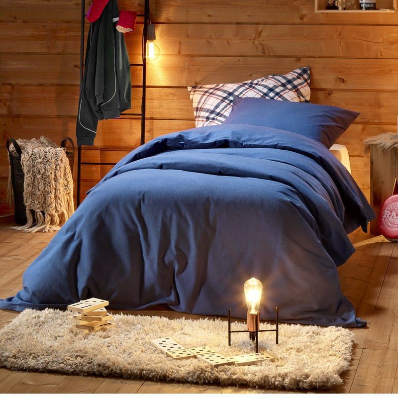 De Witte Lietaer Dekbedovertrek, Laura Blue Indigo + 100% Katoen Flanel