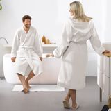 Moodit Badjas Reese - Wit - Unisex - Katoen/Polyester