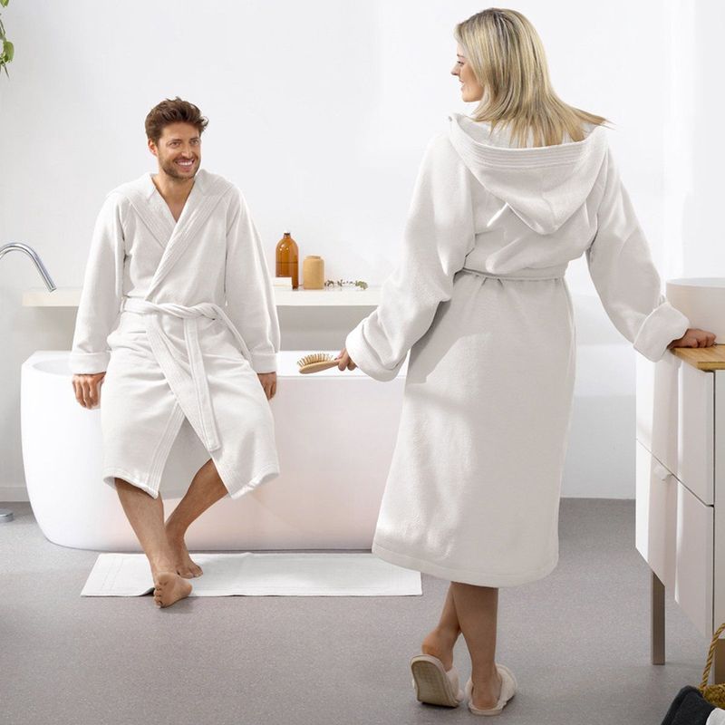 Moodit Badjas Reese - Wit - Unisex - Katoen/Polyester