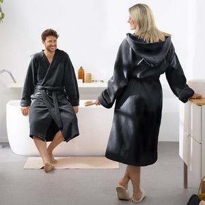 Moodit Badjas Reese - Zwart - Unisex - Katoen/Polyester