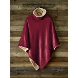 De Witte Lietaer - Ganges - Poncho - Wine Red - 100% Polyester Fleece