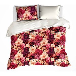 De Witte Lietaer Dahlia Dekbedovertrek - Tweepersoons - 200x200/220 cm - Coral Paradis